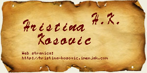 Hristina Kosović vizit kartica